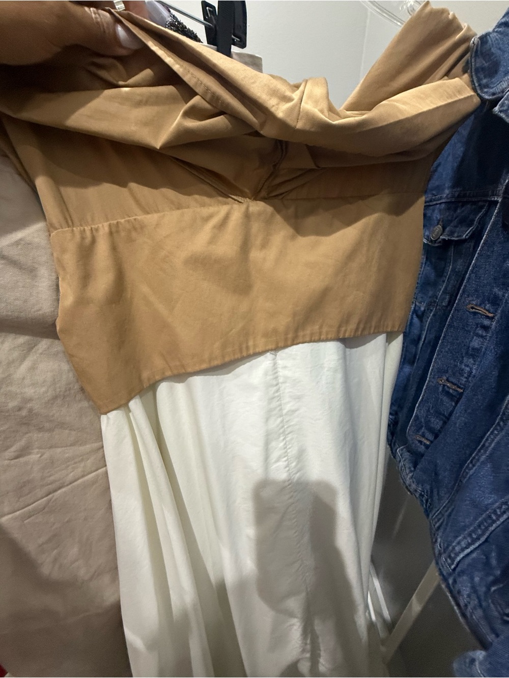 Anna October Cream and Tan High Low Dress - Picture 6 of 6